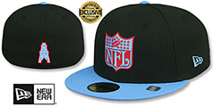 Oilers THROWBACK NFL SHIELD-BASIC Black-Sky Fitted Hat by New Era