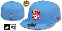 Oilers THROWBACK NFL SHIELD-BASIC Sky Fitted Hat by New Era