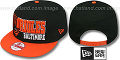 Orioles 2T COOP BORDERLINE SNAPBACK Black-Orange Hat by New Era