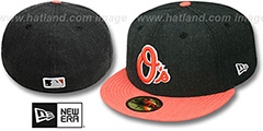 Orioles 2T-HEATHER ACTION Charcoal-Orange Fitted Hat by New Era