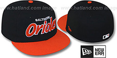 Orioles 2T TEAM-SCRIPT Black-Orange Fitted Hat by New Era