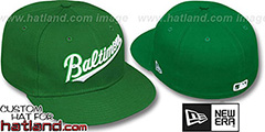 Orioles BALTIMORE SCRIPT Green-White Fitted Hat by New Era