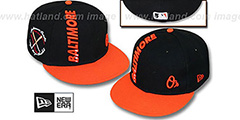 Orioles BEELINE Black-Orange Fitted Hat by New Era