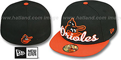 Orioles COOP SCRIPT-PUNCH Black-Orange Fitted Hat by New Era