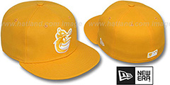 Orioles COOP SOLID FASHION Gold-White Fitted Hat by New Era