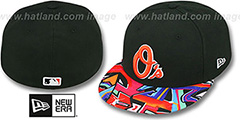 Orioles REAL GRAFFITI VIZA-PRINT Black Fitted Hat by New Era