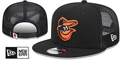 Orioles TEAM-BASIC TRUCKER SNAPBACK Black Hat by New Era