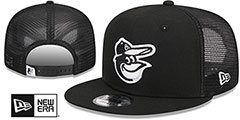 Orioles TEAM-BASIC TRUCKER SNAPBACK Black-White Hat by New Era