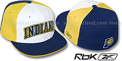 Pacers SWINGMAN White-Gold-Navy Fitted Hat by Reebok