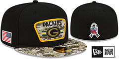 Packers 2021 SALUTE-TO-SERVICE Black-Desert Fitted Hat by New Era