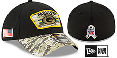 Packers 2021 SALUTE-TO-SERVICE FLEX Black-Desert Hat by New Era