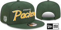 Packers SCRIPT-UP SNAPBACK Green Hat by New Era