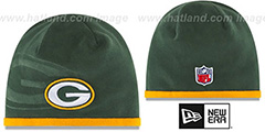 Packers TECH-KNIT STADIUM Green-Gold Knit Beanie Hat by New Era