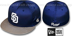 Padres 2T SATIN CLASSIC Navy-Tan Fitted Hat by New Era