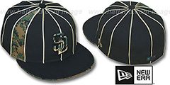 Padres ARMY DIGITAL SLIVER Black Fitted Hat by New Era