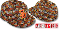 Padres FLICKER Brown Fitted Hat by American Needle