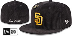 Padres LETTERMAN PIN CORDUROY Brown Fitted Hat by New Era