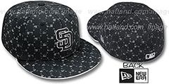 Padres MLB FLOCKING Black Fitted Hat by New Era