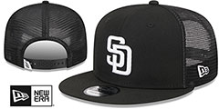 Padres TEAM-BASIC TRUCKER SNAPBACK Black-White Hat by New Era