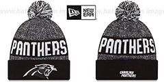 Panthers 2016 STADIUM Black-White Knit Beanie Hat by New Era