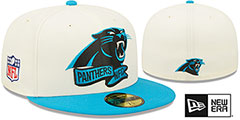 Panthers 2022 NFL SIDELINE Cream-Blue Fitted Hat by New Era