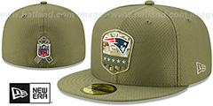 Patriots 2019 SALUTE-TO-SERVICE Olive Fitted Hat by New Era