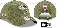 Patriots 2019 SALUTE-TO-SERVICE STRAPBACK Olive Hat by New Era