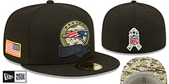 Patriots 2022 SALUTE-TO-SERVICE Black Fitted Hat by New Era