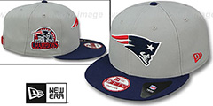 Patriots 4-TIME CHAMPS SNAPBACK Grey-Navy Hat by New Era