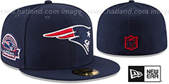 Patriots 4X TITLES SIDE-PATCH Navy Fitted Hat by New Era