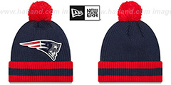 Patriots CHILLER FILLER BEANIE Navy-Red by New Era