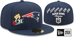 Patriots CROWN CHAMPS Navy Fitted Hat by New Era