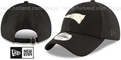 Patriots MINI GOLD METAL-BADGE STRAPBACK Black Hat by New Era