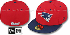 Patriots NFL 2T-TEAM-BASIC Red-Navy Fitted Hat by New Era