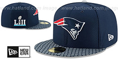 Patriots NFL SUPER BOWL LII ONFIELD Navy Fitted Hat by New Era