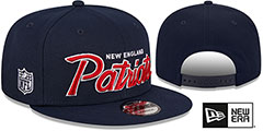 Patriots SCRIPT-UP SNAPBACK Navy Hat by New Era