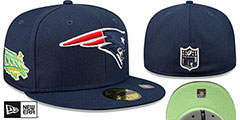 Patriots SUPER BOWL XXXVI CITRUS POP Navy-Green Fitted Hat by New Era