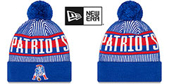 Patriots THROWBACK STRIPED Knit Beanie Hat by New Era