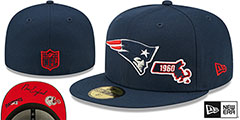 Patriots TRIPLE THREAT IDENTITY Navy Fitted Hat by New Era