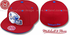 Patriots XL-HELMET Red Fitted Hat by Mitchell and Ness