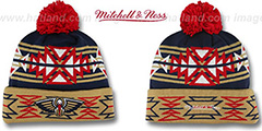 Pelicans GEOTECH Knit Beanie by Mitchell and Ness