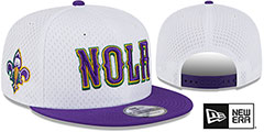 Pelicans MESH-CROWN SNAPBACK White-Purple Hat by New Era