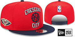 Pelicans STATEMENT SNAPBACK Red-Navy Hat by New Era