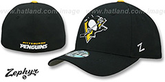 Penguins SHOOTOUT Black Fitted Hat by Zephyr