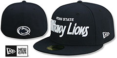 Penn State NCAA TEAM-SCRIPT Navy Fitted Hat by New Era