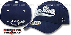 Penn State SWOOP LACROSSE Navy Fitted Hat by Zephyr