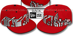 Philadelphia PHI BLOCK CITY-SKYLINE Red Fitted Hat by New Era