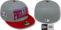 Philles PRO-ARCH Grey-Red Fitted Hat by New Era