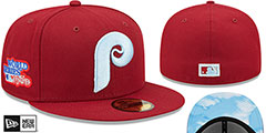 Phillies 1980 WS CLOUD-UNDER Burgundy Fitted Hat by New Era