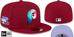 Phillies 1980 WS POLAR LIGHTS Burgundy-Lavender Fitted Hat by New Era